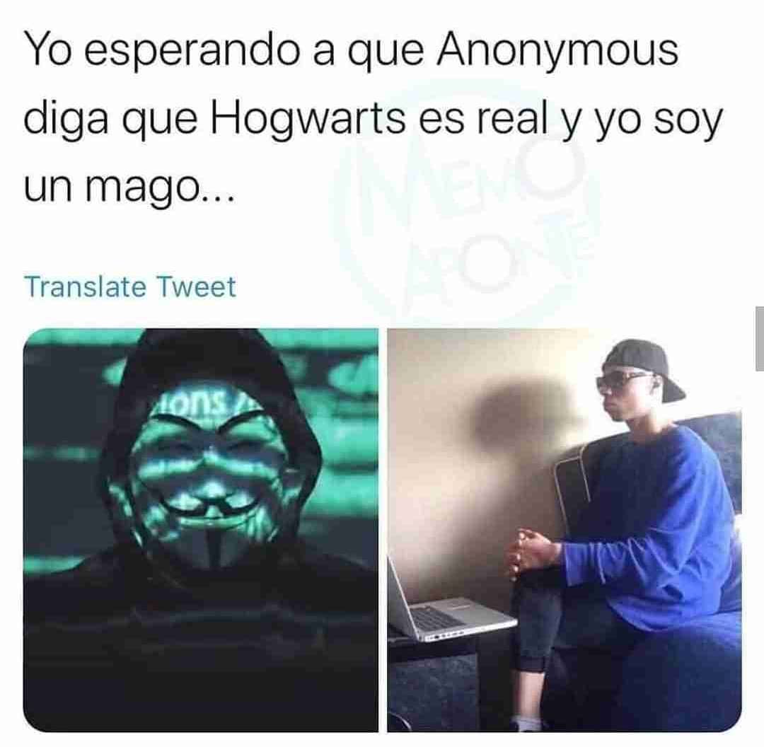 Yo esperando a que Anonymous diga que Hogwarts es real y yo soy un mago...