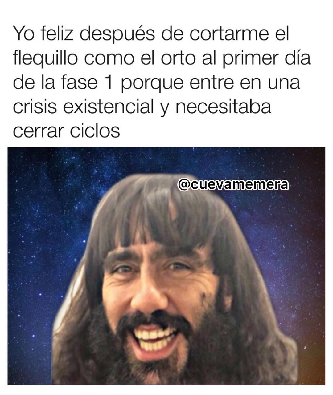 Yo feliz después de cortarme el flequillo como el orto al primer día de la fase 1 porque entre en una crisis existencial y necesitaba cerrar ciclos.