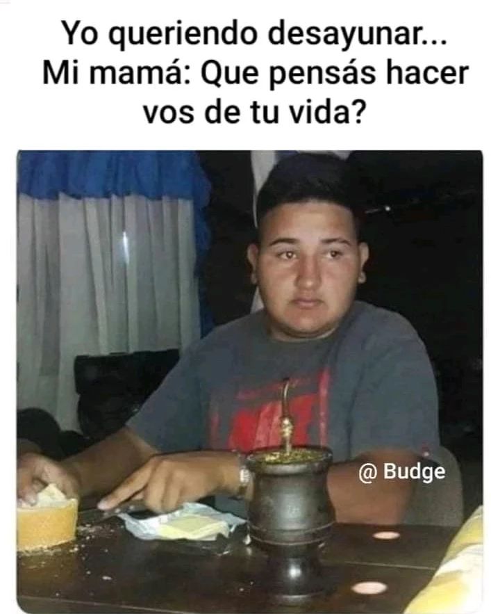 Yo queriendo desayunar... Mi mamá: Que pensás hacer vos de tu vida?