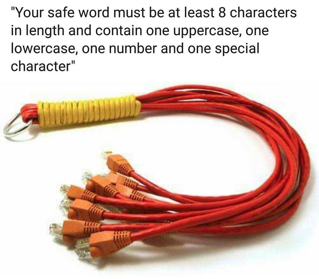 Your safe word must be at least 8 characters in length and contain one uppercase, one lowercase, one number and one special character.